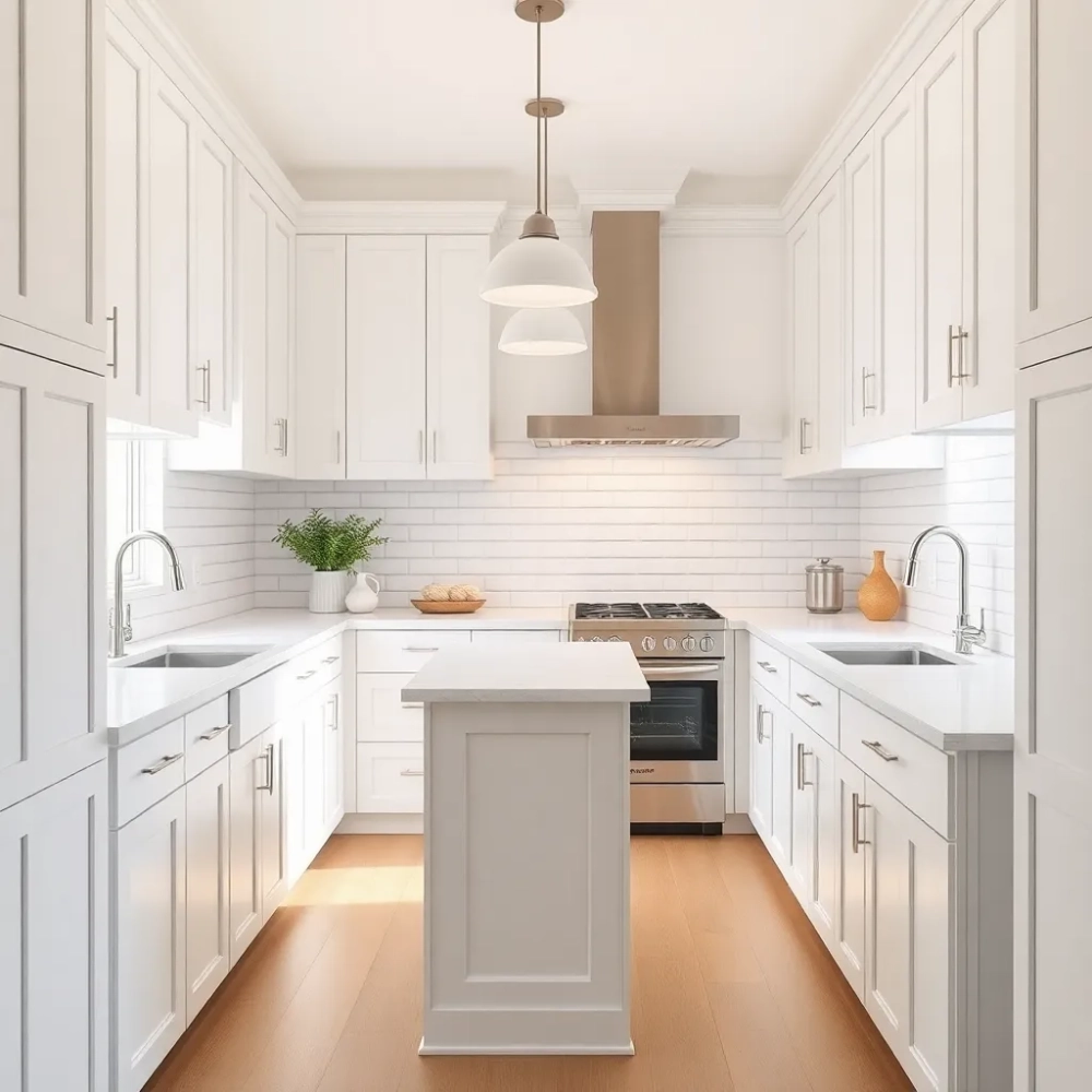 Mała kuchnia w stylu Hampton