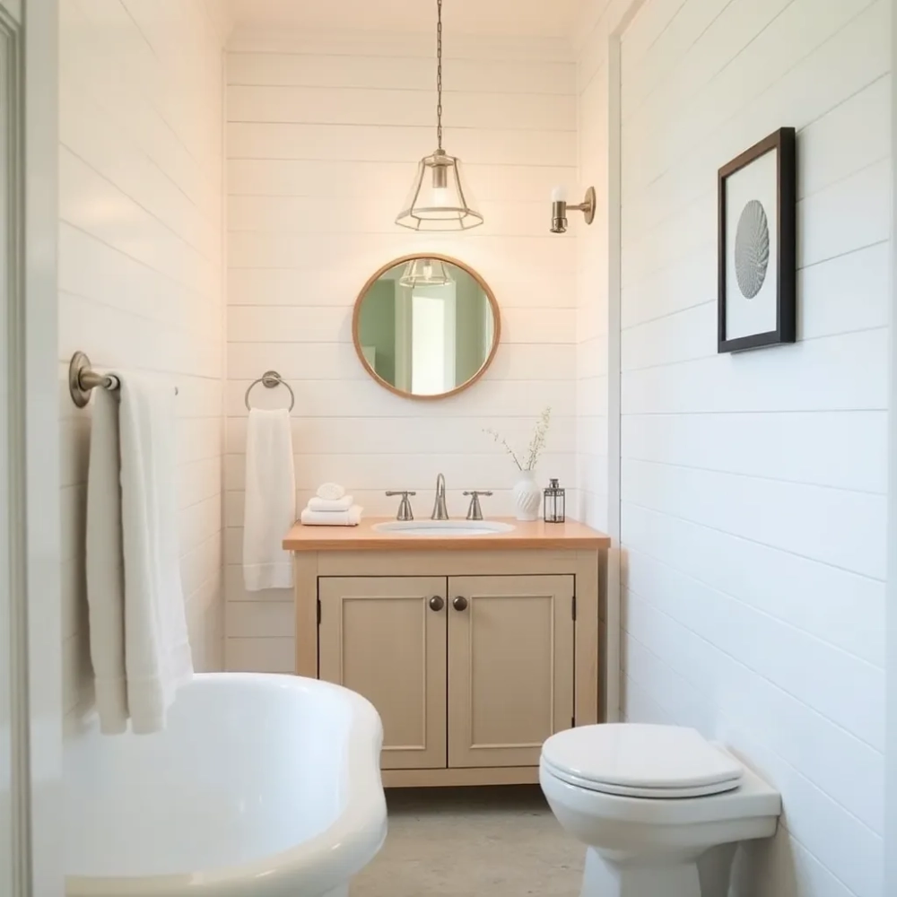 Mała łazienka w stylu hampton