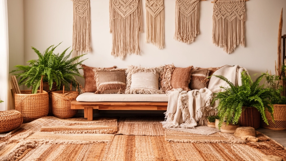 Salon w stylu boho inspiracje