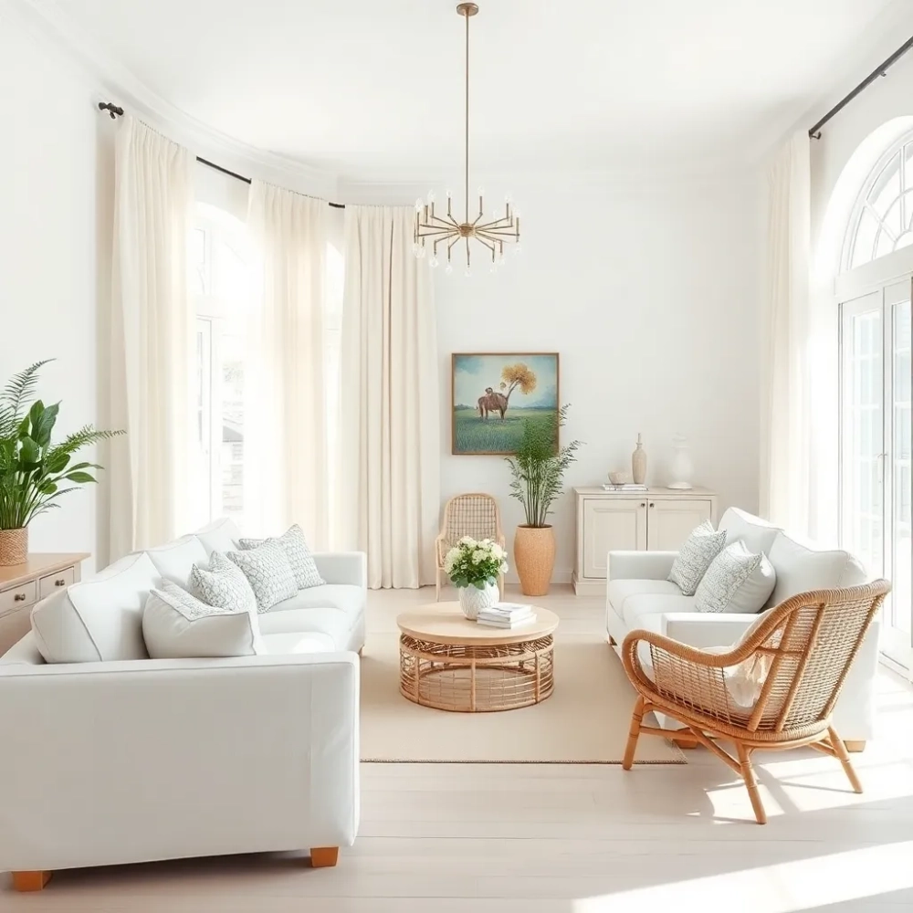 Salon w stylu hampton