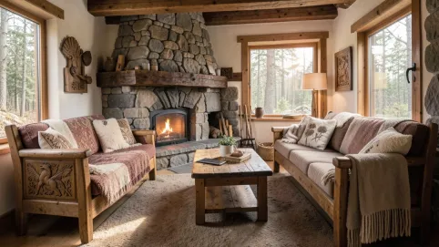 aranżacje wnętrz w stylu góralskim