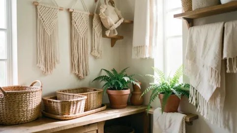 Dodatki do łazienki w stylu boho