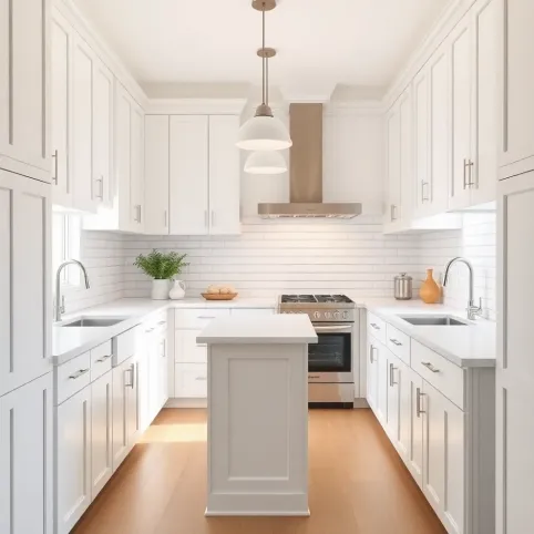 Mała kuchnia w stylu Hampton