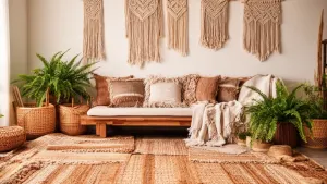 Salon w stylu boho inspiracje