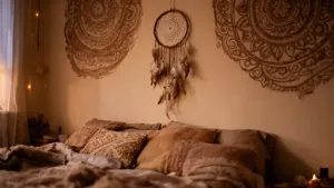 ściana w stylu boho