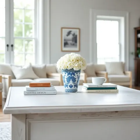 Stolik kawowy w stylu Hampton