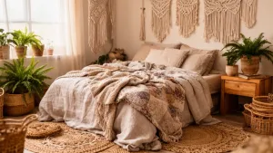 Styl boho sypialnia