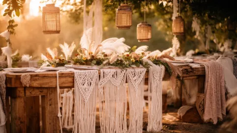 Styl boho wesele dekoracje