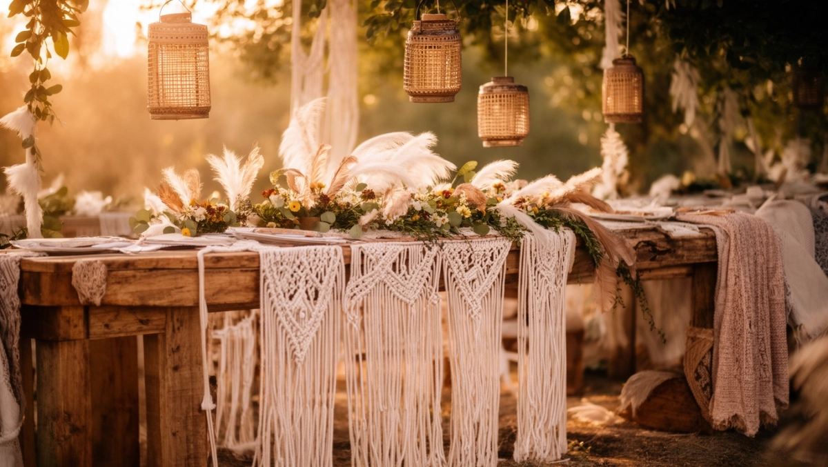 Styl boho wesele dekoracje